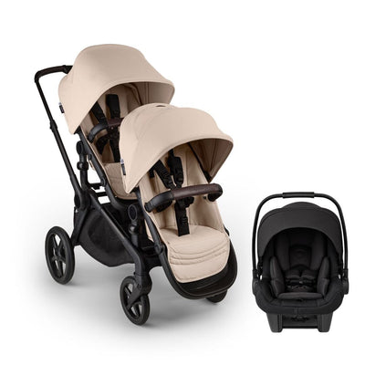 Bugaboo Kangaroo Complete Double Stroller and Turtle Air Shield by Nuna Travel System