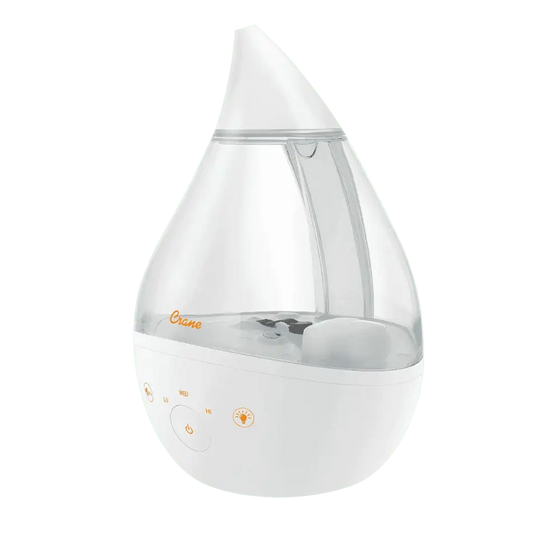 Crane Baby 4-in-1 Top Fill Humidifier with Sound Machine & Night Light Clear / White