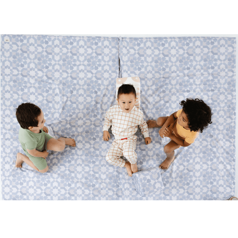 Toki Kids Blue Tile Organic Cotton Mat