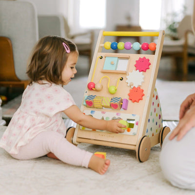 Tiny Land Premium Natural Wooden Activity Walker