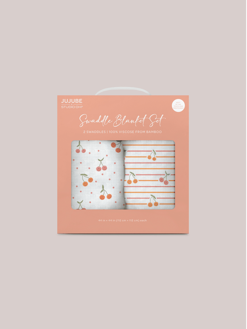 JuJuBe Swaddle Blanket Set - Cherry Cute by Doodle By Meg