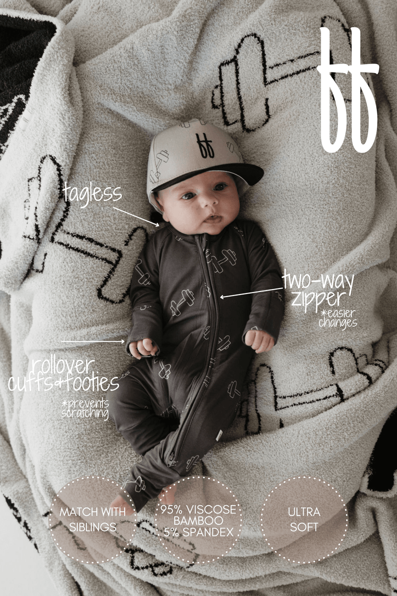 Forever French Baby - Bamboo Zip Pajamas | Arm Day