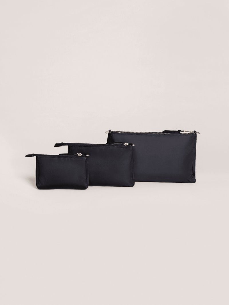 JuJuBe 3-Piece Pouch Clutch Purse Set - Black