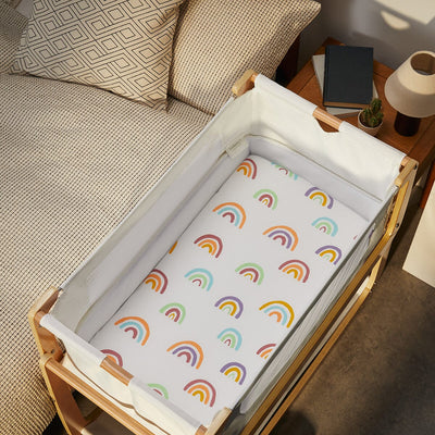Snuz Twin Pack Bassinet Sheets - Multi Rainbow