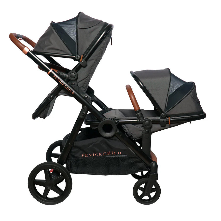 Venice Child Maverick Single to Double Stroller with 2nd Toddler Seat- Strolleria