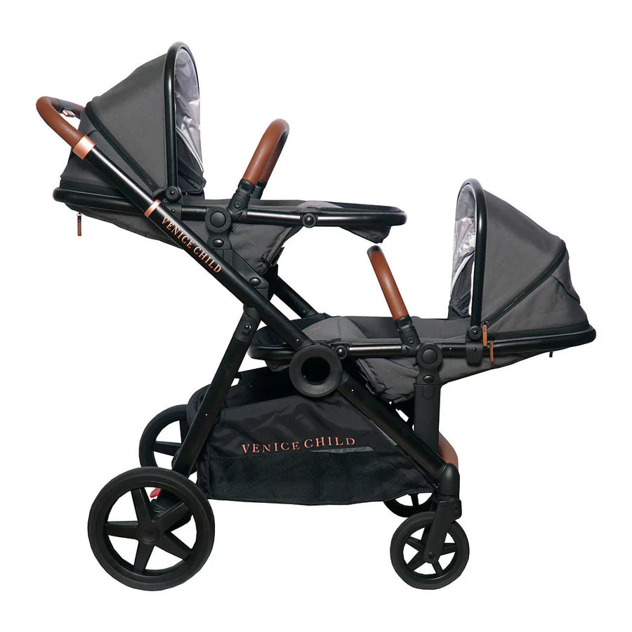 Venice Child Maverick Single to Double Stroller with 2nd Toddler Seat- Strolleria