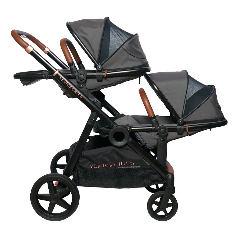 Venice Child Maverick Single to Double Stroller with 2nd Toddler Seat- Strolleria
