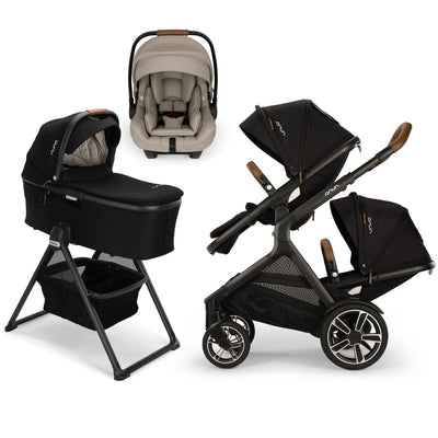 Nuna DEMI Next Double with Rider Board , Bassinet + Stand and PIPA aire RX Travel System