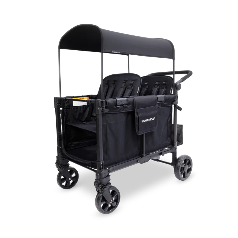 Wonderfold W4 Elite Pro 4 Seater Stroller Wagon - Jet Black- Strolleria