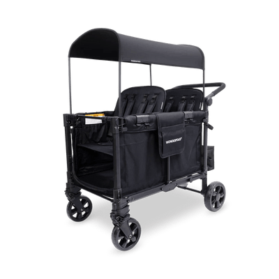 Wonderfold W4 Elite Pro 4 Seater Stroller Wagon - Jet Black