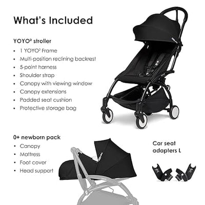 Stokke YOYO² Stroller Bundle Black w Newborn & Car Seat Adaptor