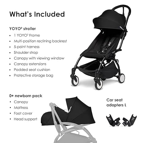 Stokke YOYO² Stroller Bundle Black w Newborn & Car Seat Adaptor