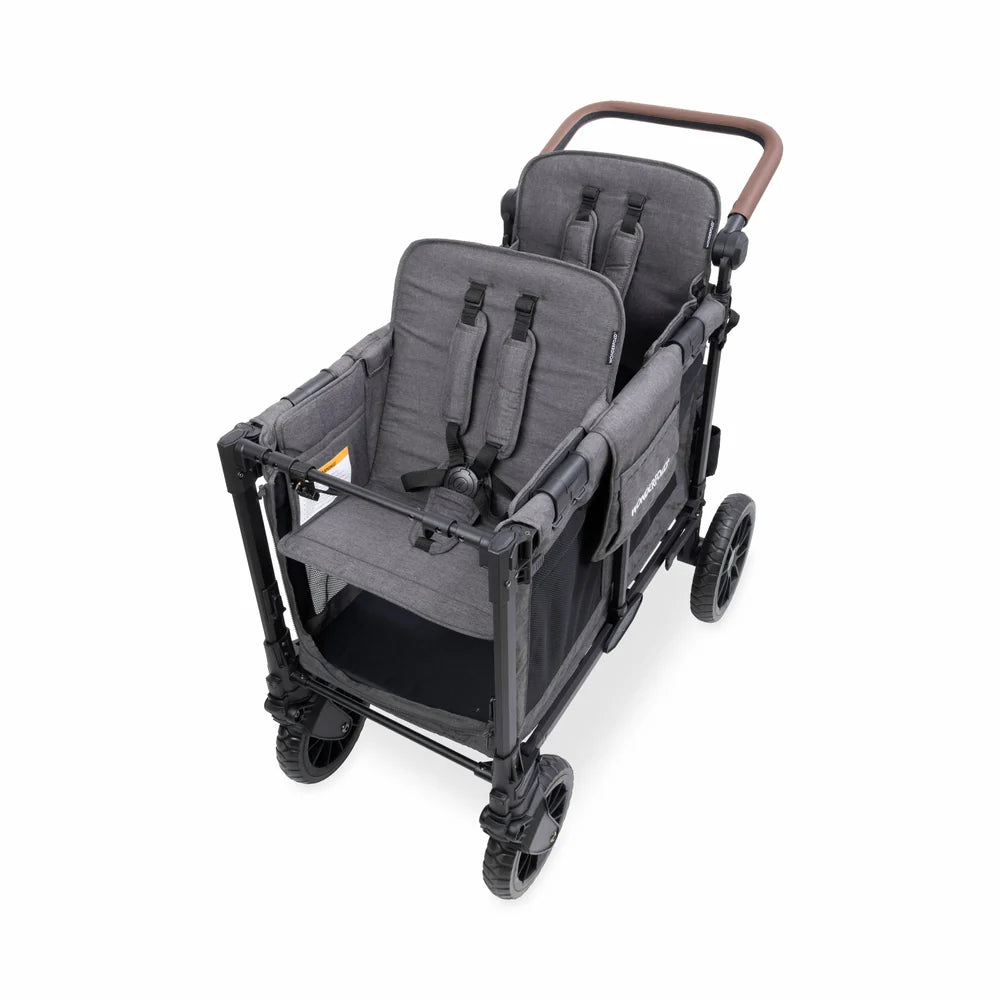 Wonderfold W2 Luxe Pro Double Seater Stroller Wagon - Charcoal Gray- Strolleria