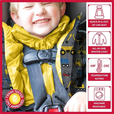 Onekid Car Seat Coat | The Road Coat Vegan - Construction Print