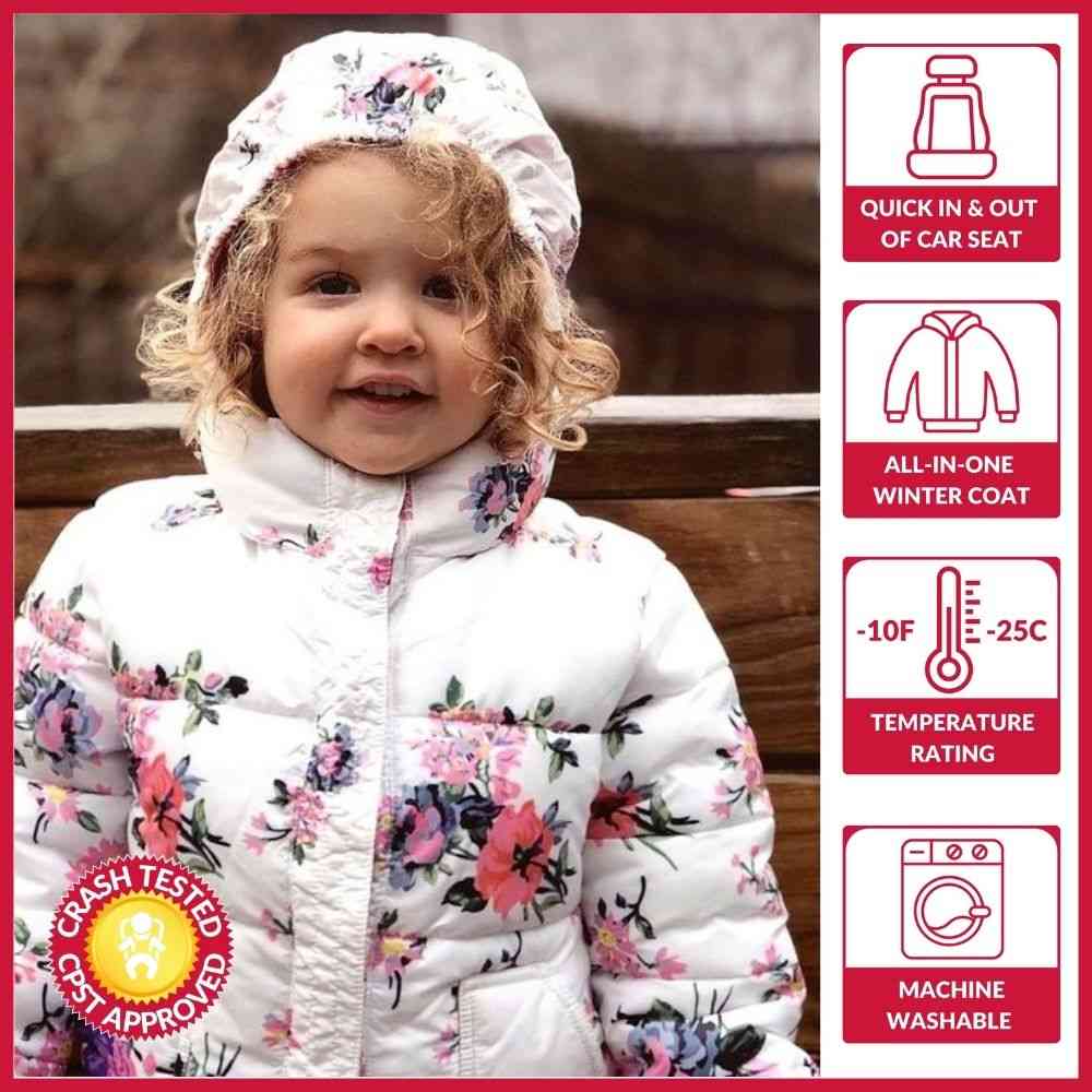 Onekid Car Seat Coat | The Road Coat Vegan - Floral Print- Strolleria
