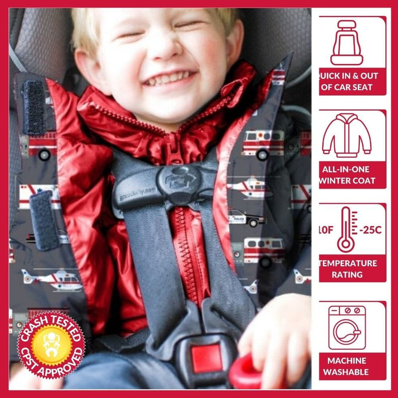Onekid Car Seat Coat | The Road Coat Vegan - Rescue Print