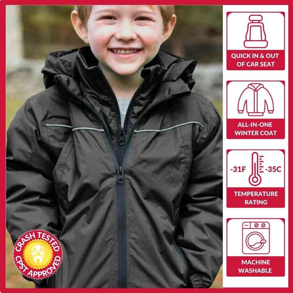 Onekid Car Seat Coat | The Road Coat Arctic - Black- Strolleria