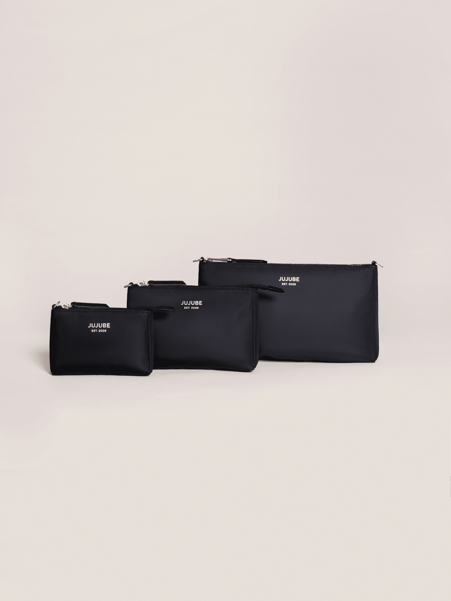 JuJuBe 3-Piece Pouch Clutch Purse Set - Black- Strolleria