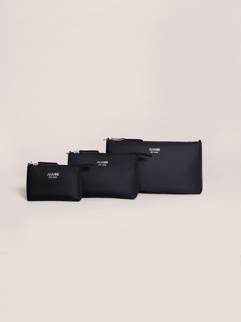 JuJuBe 3-Piece Pouch Clutch Purse Set - Black