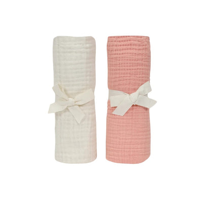 Oilo Muslin Swaddle Blanket Set - Eggshell and Rosette