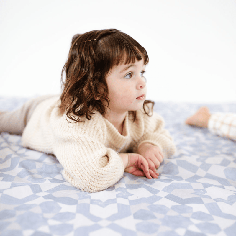 Toki Kids Blue Tile Organic Cotton Mat