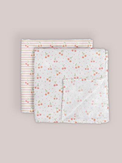 JuJuBe Swaddle Blanket Set - Cherry Cute by Doodle By Meg