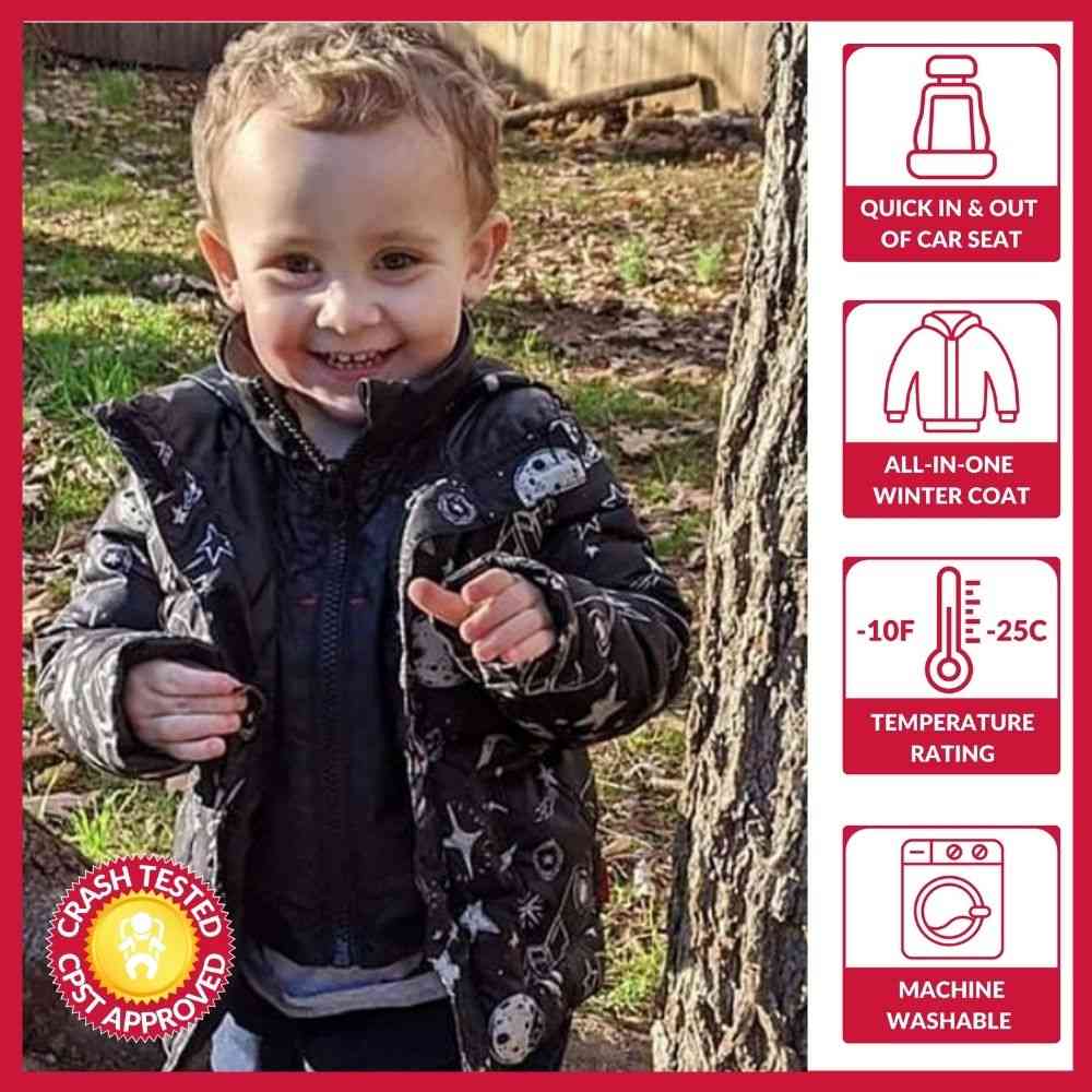 Onekid Car Seat Coat | The Road Coat Vegan - Rocketship Print- Strolleria