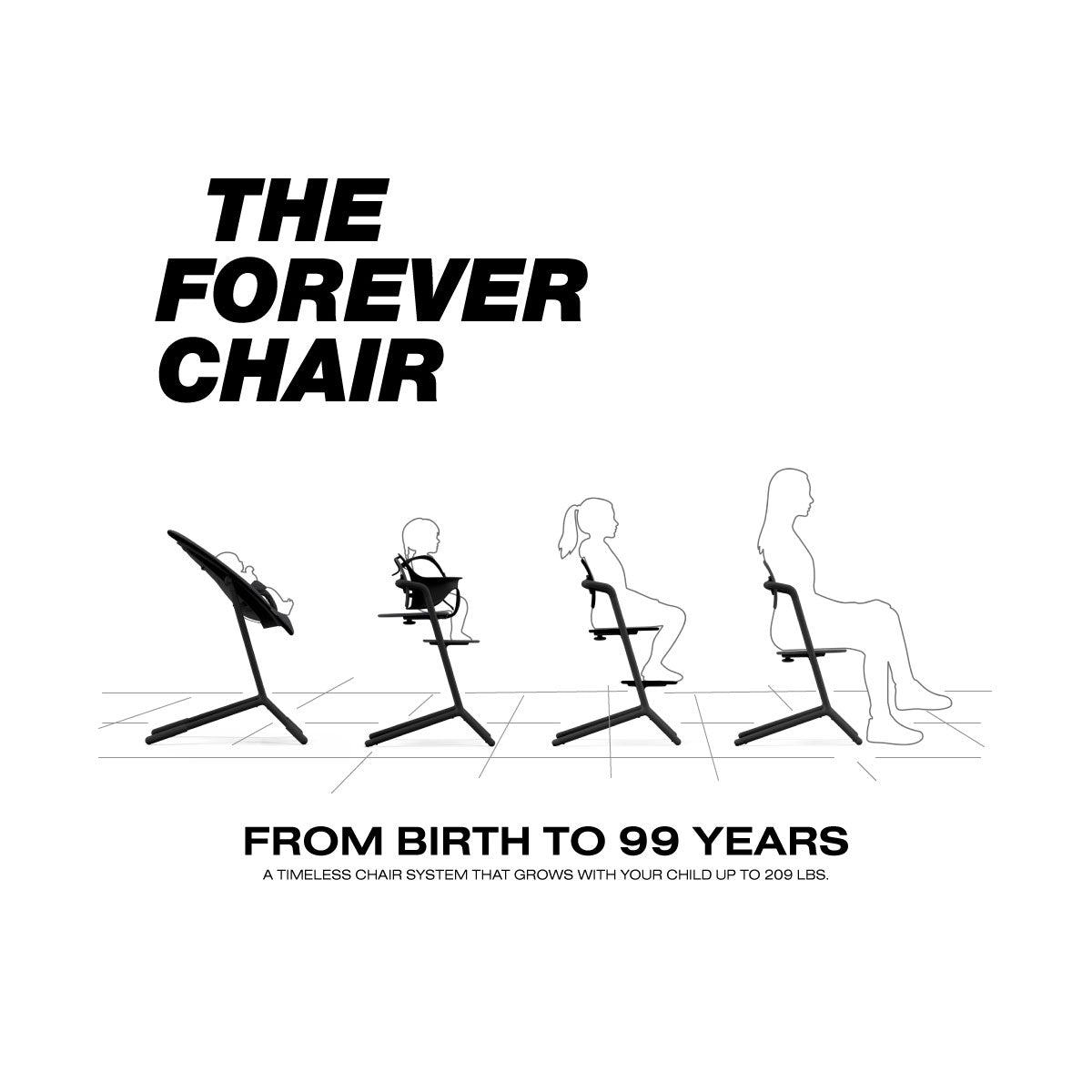 CYBEX LEMO 2 High Chair 4-in-1 Set - Stunning Black- Strolleria