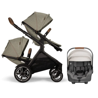 Nuna DEMI Next Double Stroller, Rider Board, and PIPA RX Travel System