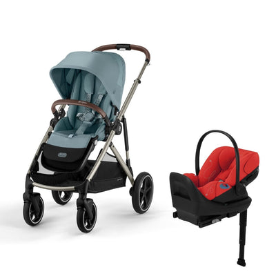 Cybex Gazelle S 2 and Cloud G Lux Travel System - Sky Blue / Hibiscus Red
