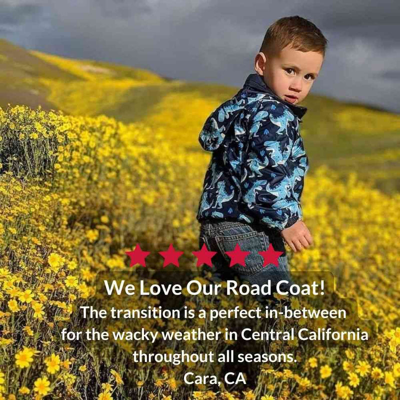 Onekid Car Seat Coat | The Road Coat Transition - Navy Raptor Print