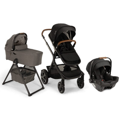 Nuna DEMI Next + Rider Board and PIPA urbn with Bassinet + Stand Travel System