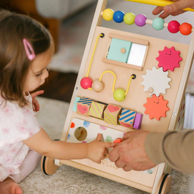 Tiny Land Premium Natural Wooden Activity Walker