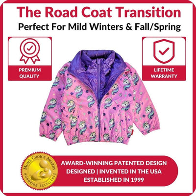 Onekid Car Seat Coat | The Road Coat Transition - Unicorn Print