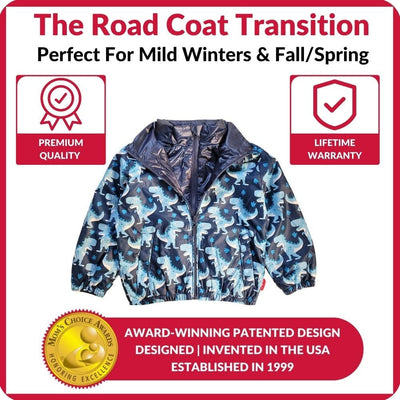 Onekid Car Seat Coat | The Road Coat Transition - Navy Raptor Print