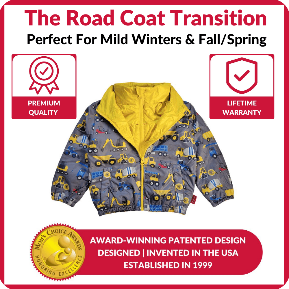Onekid Car Seat Coat | The Road Coat Transition - Construction Print- Strolleria