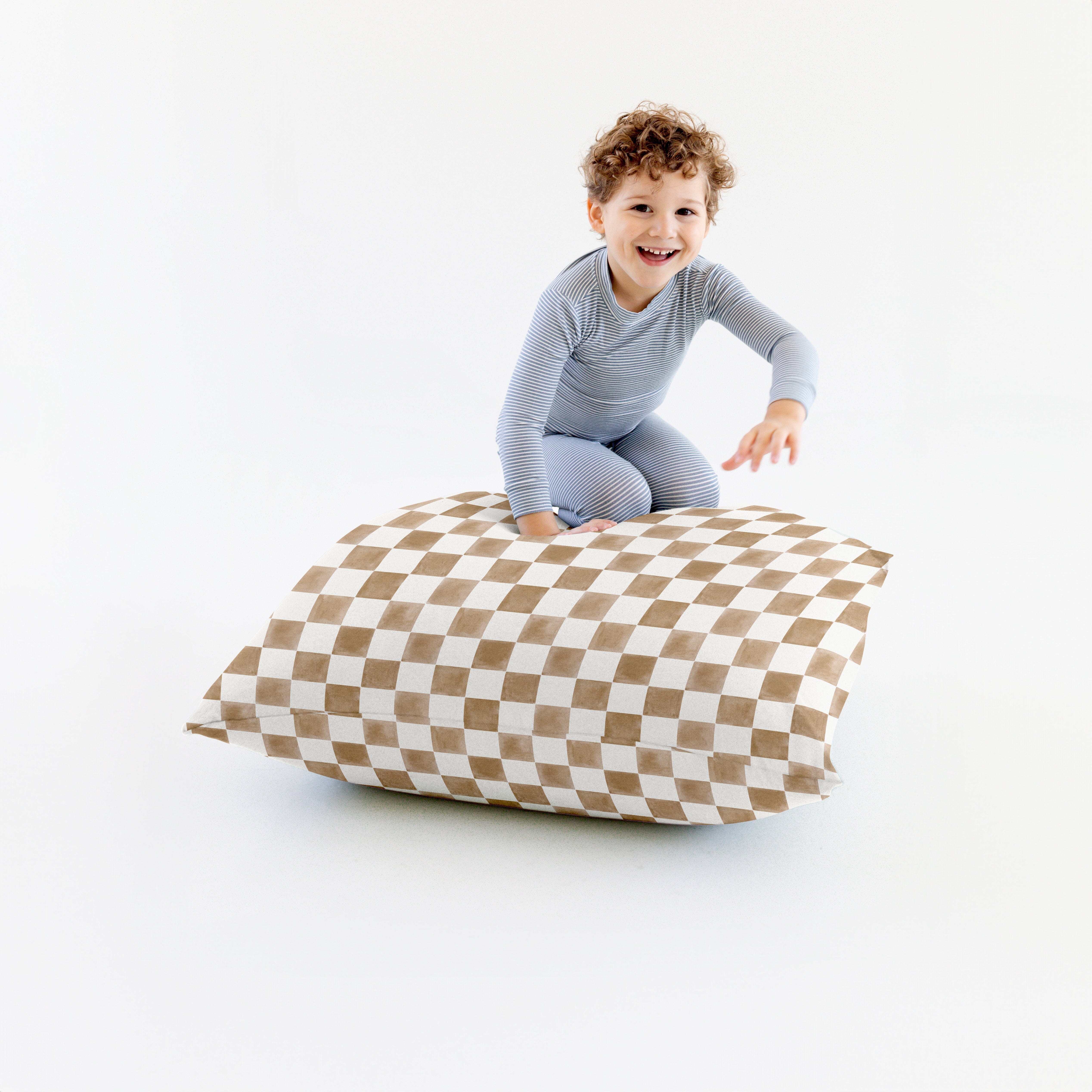 Toki Kids Checker Toffee Bean Bag- Strolleria
