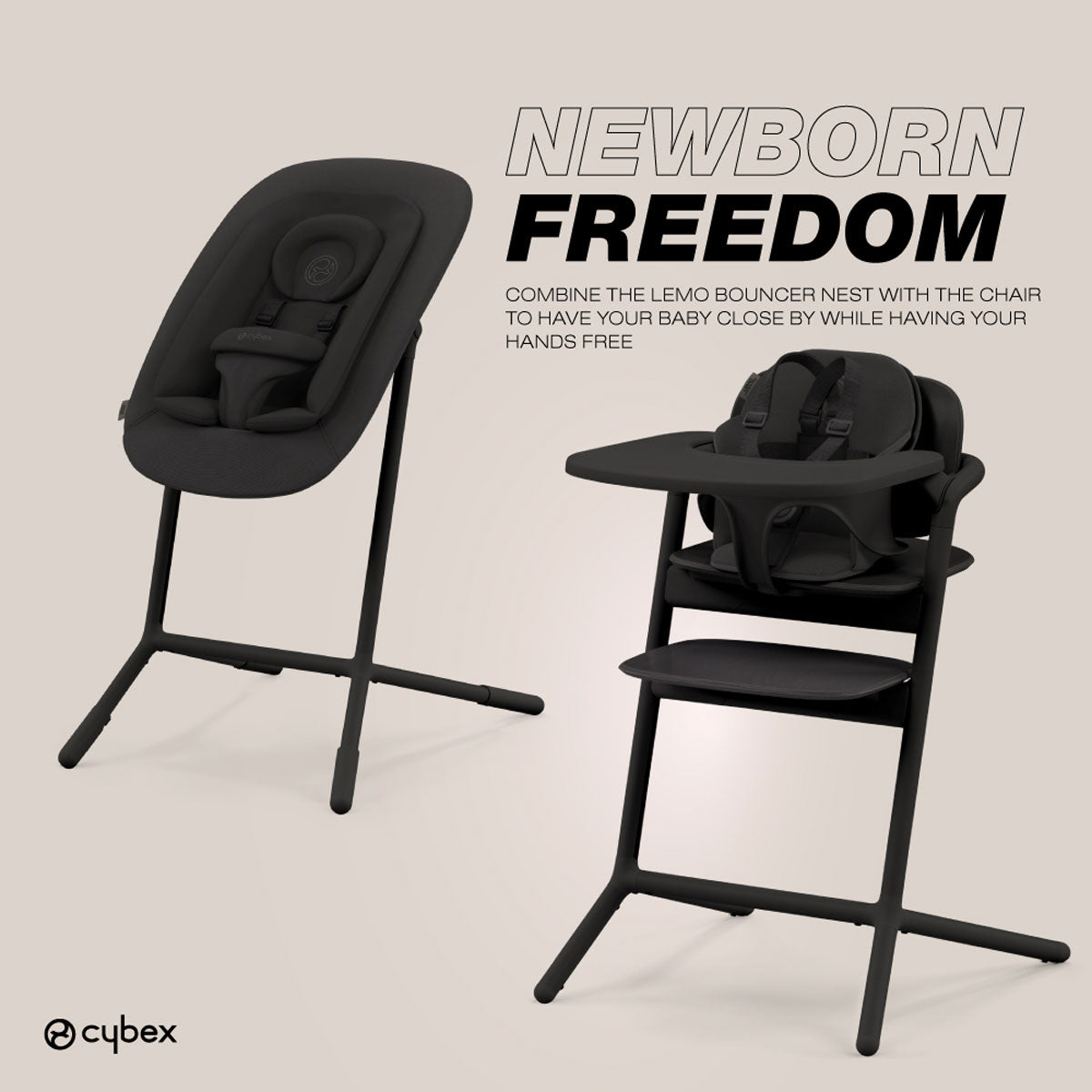CYBEX LEMO 2 High Chair 4-in-1 Set - Stunning Black- Strolleria