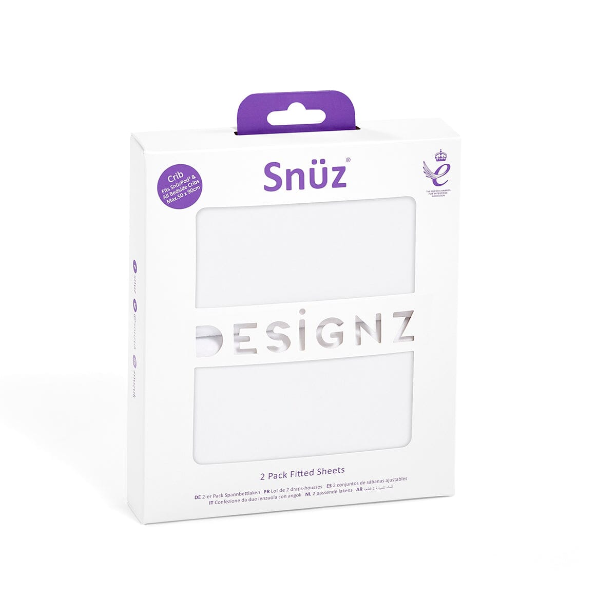 Snuz Twin Pack Bassinet Sheets - White- Strolleria