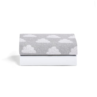 Snuz Twin Pack Bassinet Sheets - Cloud