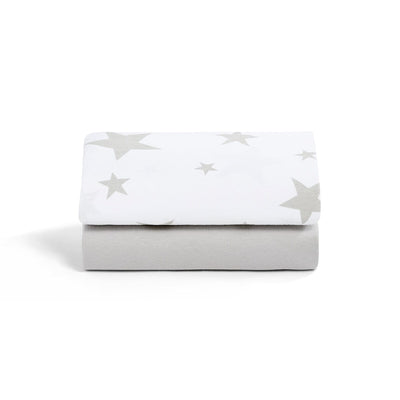 Snuz Twin Pack Bassinet Sheets - Gray Star