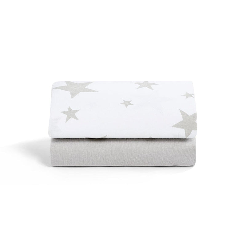 Snuz Twin Pack Bassinet Sheets - Gray Star