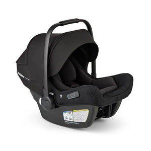 Black Bugaboo Turtle Air Shield by Nuna Infant Car Seat with Base - Side Angle | Strolleria
