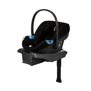 Moon Black CYBEX Aton G2 Infant Car Seat with Load Leg Base - 3/4 Angle View | Strolleria