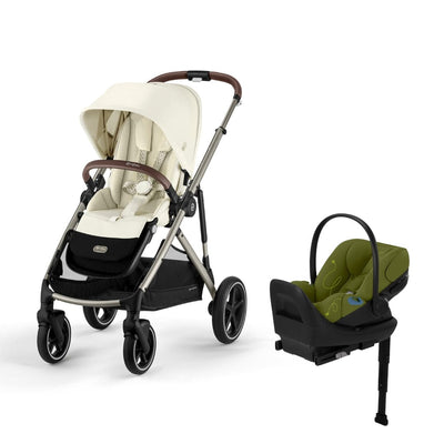 Cybex Gazelle S 2 and Cloud G Lux Travel System - Seashell Beige / Nature Green