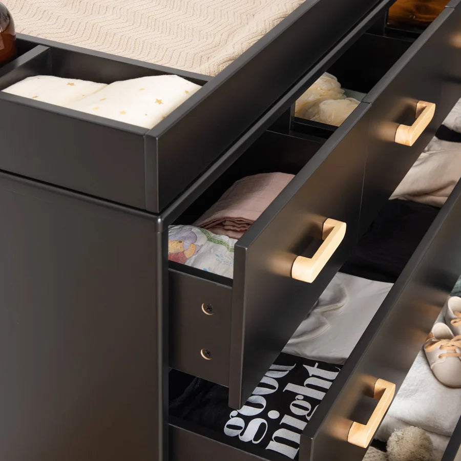dadada Soho 5-Drawer Dresser in Black/Natural- Strolleria