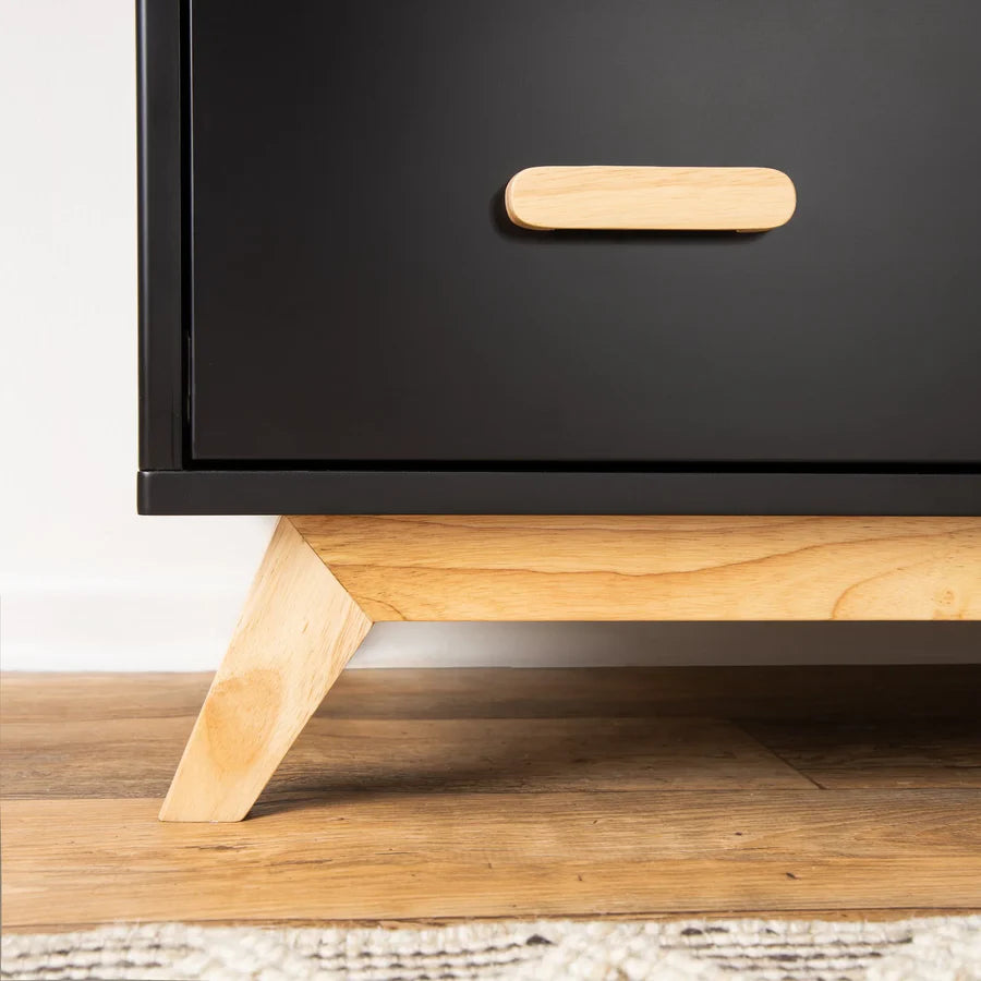 dadada Soho 5-Drawer Dresser in Black/Natural- Strolleria