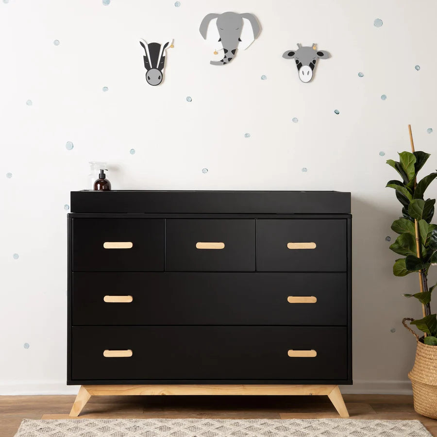 dadada Soho 5-Drawer Dresser in Black/Natural- Strolleria