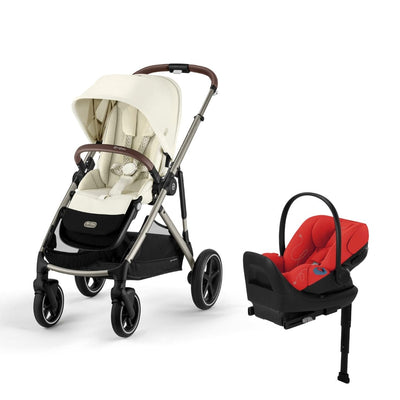 Cybex Gazelle S 2 and Cloud G Lux Travel System - Seashell Beige / Hibiscus Red