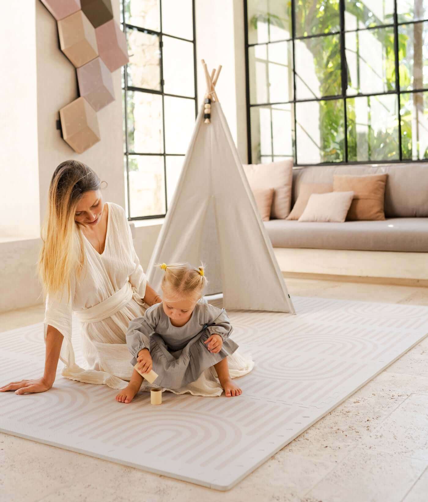 Toddlekind USA Haven Playmat in Linear - Linen- Strolleria